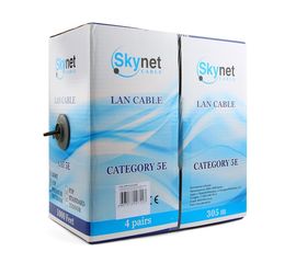 Кабель SkyNet Standart UTP outdoor 4x2x0,48, медный, FLUKE TEST, кат.5e, однож., 305 м, box, черный