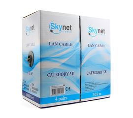 Кабель SkyNet Premium UTP indoor 4x2x0,51, медный, FLUKE TEST, кат.5e, однож., 305 м, box, серый