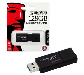 USB Флеш 128GB 3.0 Kingston DT100G3/128GB черный
