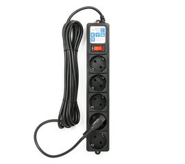 Сетевой фильтр Power Cube SPG-B-15-BLACK, 10А/2,2кВт, 5м, 5 розеток чёрный
