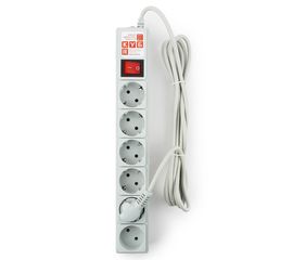 Сетевой фильтр Power Cube SPG(5+1)-B-10, 10А/2,2кВт, 3м, 6 розеток, серый