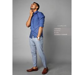 мужская однотонная рубашка