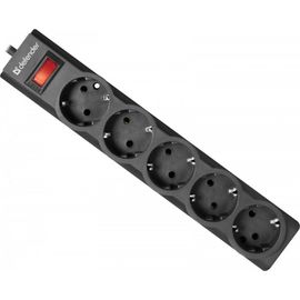 Сетевой фильтр Defender ES LARGO - 1.8 М, 5 розеток, черный