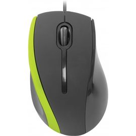 Мышь проводная Defender MM-340 черный+зеленый