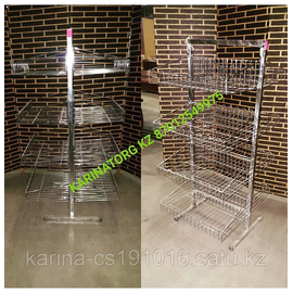 Стойка корзина 2-х сторонняя ,4-х ярусная общая 8 корзин