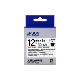 Лента Epson C53S654015 LK4TBW Повышенной адгезии 12мм, Прозрач./Черн., 9м