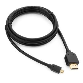 Кабель HDMI-microHDMI Cablexpert CC-HDMID-6, v1.3, 19M/19M, 1.8м, черный, позол.разъемы, экран, паке
