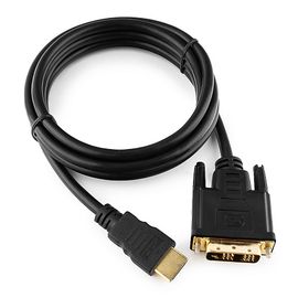Кабель HDMI-DVI Cablexpert CC-HDMI-DVI-6, 19M/19M, 1.8м, single link, черный, позол.разъемы, экран