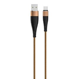 Кабель Olmio Solid, USB 2.0 - microUSB, 1.2м, 2.1A, усиленный, цвет капучино