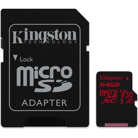 Карта памяти MicroSD 64GB Class 10 U3 A1 Kingston SDCR/64GB