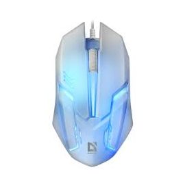 Мышь проводная Defender Сyber MB-560L, 7цветов,3кнопки,1200dpi, белый