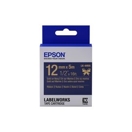 Лента Epson C53S654002 LK-4HKK Сатиновая лента 12мм,Тем.Син./Золото,5м