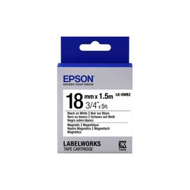 Лента Epson C53S655001 LK-5WB2 Магнитная лента 18мм, Бел./Черн., 2м