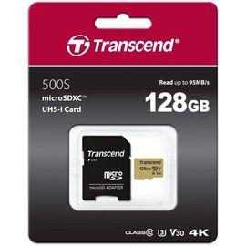 Карта памяти MicroSD 128GB Class 10 U3 Transcend TS128GUSD500S