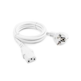 Кабель питания Cablexpert PC-186W-VDE, 1.8м, Schuko- C13, VDE, 10А, белый, с заземлением, пакет