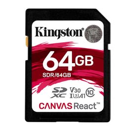 Карта памяти SD 64GB Class 10 U3 Kingston SDR/64GB