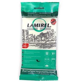 Антибактериальные универсальные чистящие салфетки Lamirel для поверхностей, 24 шт, еврослот, мягкая