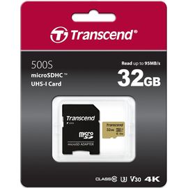 Карта памяти MicroSD 32GB Class 10 U3 Transcend TS32GUSD500S