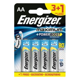 Элемент питания LR6 AA Energizer MAXIMUM  Alkaline 3+1 штуки в блистере АКЦИЯ