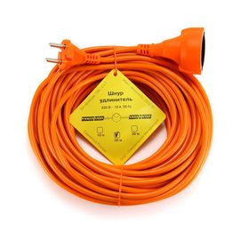 Силовой удлинитель в бухте Power Cube PC-L1-B-20, 10 А/2,2 кВт, 20 м, 1 розетка б/з, оранжевый