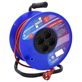 Силовой удлинитель на катушке Power Cube PC-BG4-K-30, 16 А/3,5 кВт,30 м, 4 розетки с/з, красно-синий