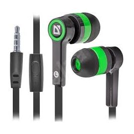 Наушники-вкладыши проводные Defender Pulse 420 черный + зеленый