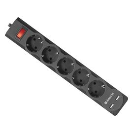 Сетевой фильтр Defender DFS 753 - 3,0 М, 2xUSB, 2.1A, 5 outlets