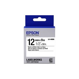 Лента Epson C53S654021 LK4WBN Стандартная лента 12мм, Бел./Черн., 9м