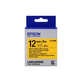 Лента Epson C53S654014 LK4YBW Повышенной адгезии 12мм, Желт./Черн., 9м