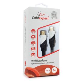 Кабель HDMI Cablexpert, серия Silver, длина 3 м, v1.4, M/M, позол.разъемы, коробка