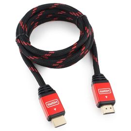 Кабель HDMI Cablexpert, серия Gold, 1,8 м, v1.4, M/M, красный, позол, алюминиевый корпус, коробка
