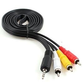 Кабель аудио/видео Cablexpert CCA-4P2R-2M, джек3.5 4pin папа->3х RCA папа, 2м, черный