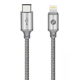 Кабель Partner USB2.0, USB type-C - lightning, 1м, серый