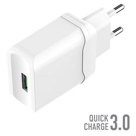 Зарядное устройство сетевое Olmio СЗУ 18W USB 3A QC3.0 белый
