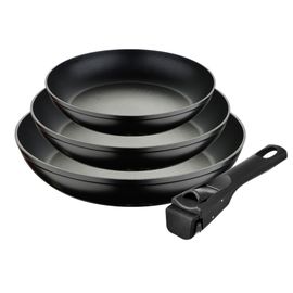 Набор посуды 3 предмета Bergner Click&Cook Black BG BG-35470-BK (18+20+24cm)