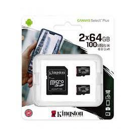 Карта памяти MicroSD 64GB Class 10 UHS-I Kingston SDCS2/64GB-2P1A