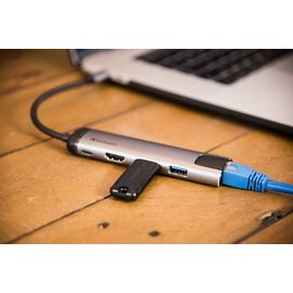 Разветвитель Verbatim HUB Usb-C 3.1 серый