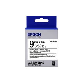 Лента Epson C53S653007 LK3WBW Повышенной адгезии 9мм, Бел./Черн., 9м