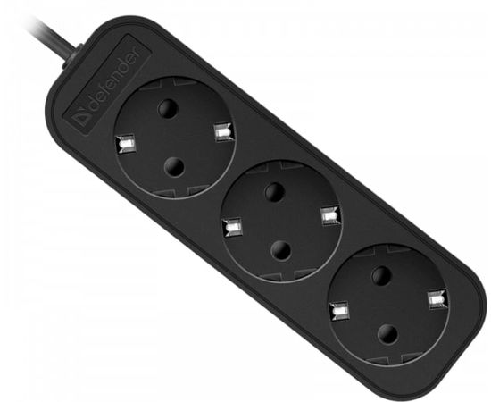 Удлинитель DEFENDER с заземлением M318 1.8 м, 3 розетки