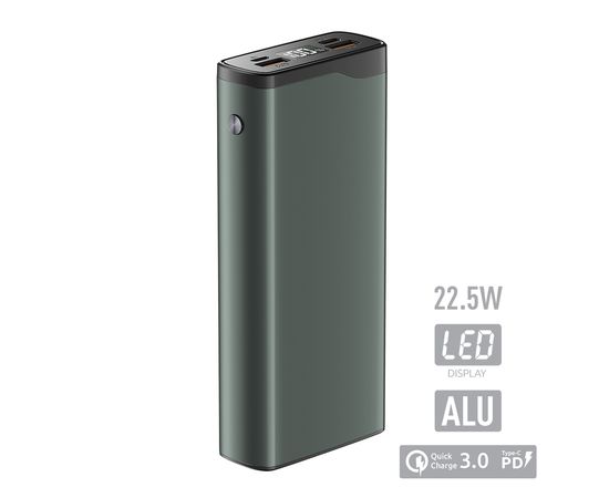 Зарядное устройство Power bank Olmio QL-20, 20000mAh, серый