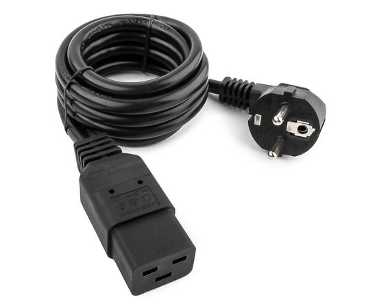 Кабель питания Cablexpert PC-186-C19, 1.8м, Schuko-С19, 16А, черный, с заземлением