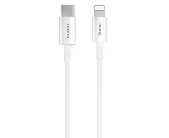Кабель Olmio, USB 2.0 - lightning, 1м, 3A, белый