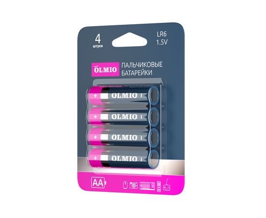 Элемент питания LR6 AA Olmio Alkaline LR6 - 4штуки в упаковке
