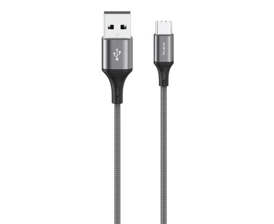 Кабель Olmio BASIC, USB 2.0 - Type-C, 1.2м, 2.1A, тканевая оплетка, белый