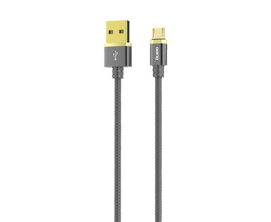 Кабель Olmio Deluxe, USB 2.0 - microUSB, 1м, 2.1A, серый