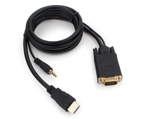 Кабель HDMI -> VGA Cablexpert A-HDMI-VGA-03, 19M/15F, длина 15см, аудиовыход Jack3.5