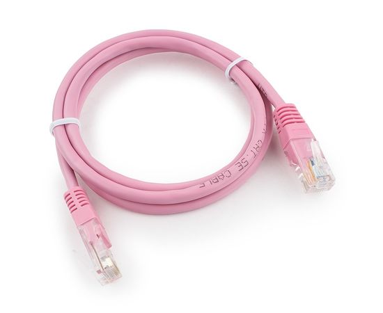 Патч-корд UTP Cablexpert PP12-1M/RO кат.5e, 1м, литой, многожильный (розовый)