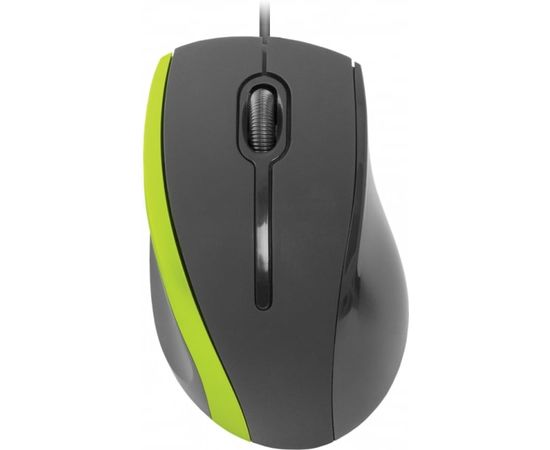 Мышь проводная Defender MM-340 черный+зеленый