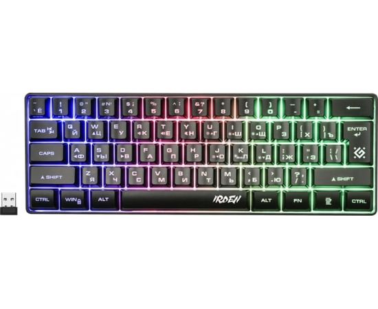 Клавиатура проводная Defender Irden GK-215 RU,радуж. подсветка,2.4G,61кн