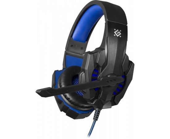 Наушники-гарнитура игровые Defender Warhead G-390 черный+синий